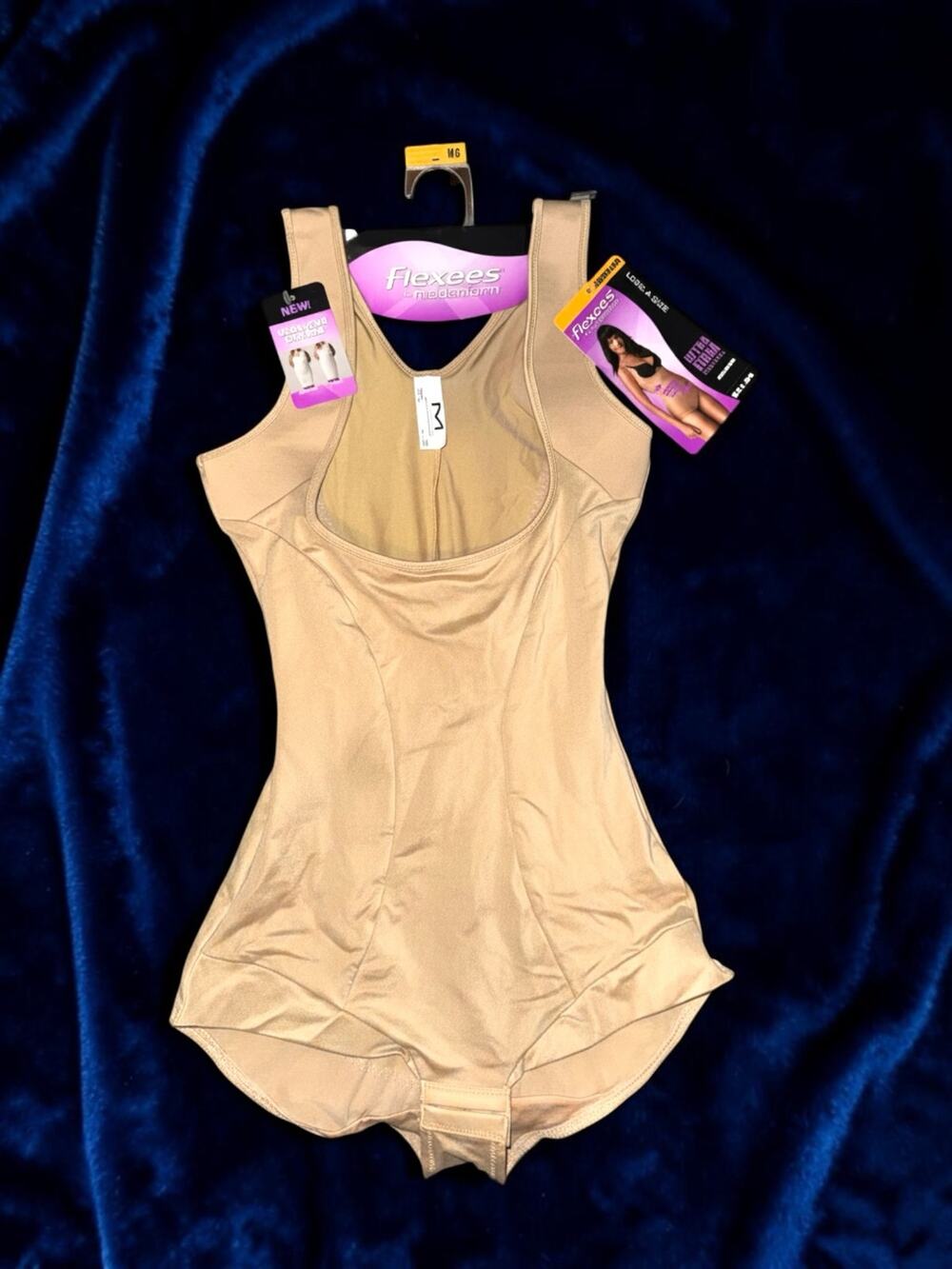 NWT Maidenform Flexees Ultra Firm Control Romper WYOB Shaper Medium Beige
